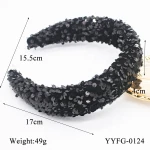 Fascinator thick wide padded girl hairbands paillette winter headband women crystal headbands wholesale