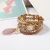 Import Fashion Bohemian beads bracelets Elastic beads bracelet feather Charm bracelet set  XY2791 from China