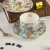 Import Fashion Ceramic Coffee Cup set European Large Capacity Elegant Cup Quality Bone China Cup TeaCup Disc from China