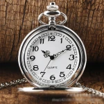 Fashion classic pocket watch mens black gun color glossy retro antique silver pocket watch