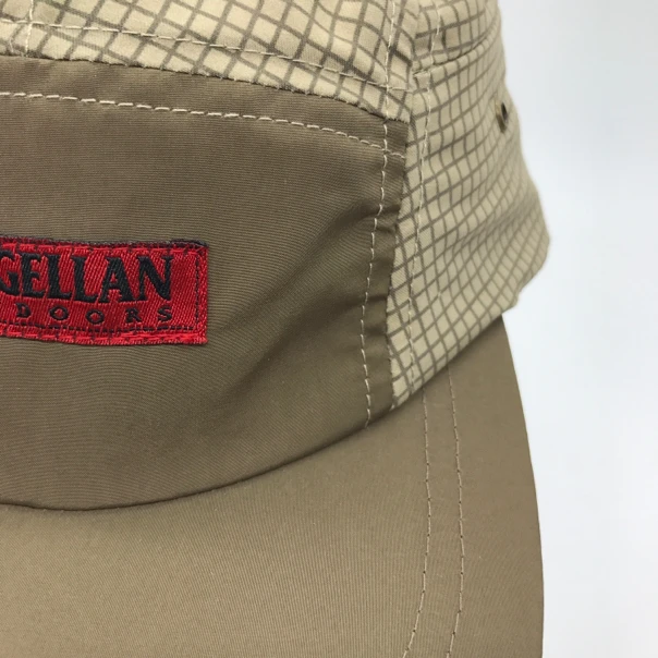 fashion flat brim high quality woven label 5panel checked caps hats