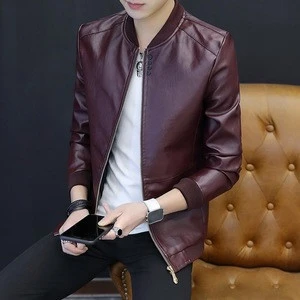 Fashion leather Men&#039;s Jacket apparel Wholesale windbreaker PU casual Jacket for men