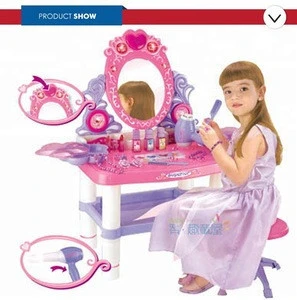 fashion play beauty dressing table set make up toys with light music