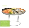 FDA stainless steel seafood serving tray with stand