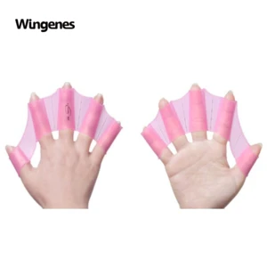 Fin Flippers Silicone Rubber Finger Webbed Swim Training Gloves