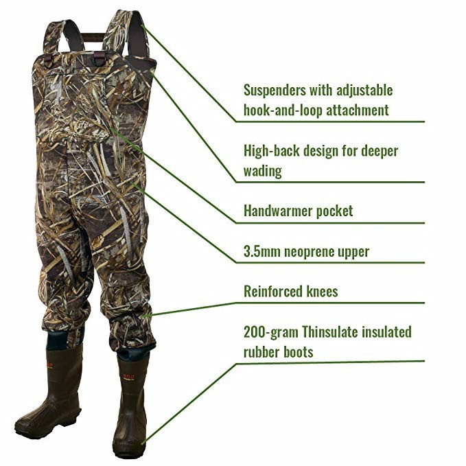 Fishing Chest Waders for Men with Boots Mens Womens Hunting Bootfoot Waterproof
