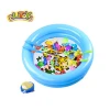 Fishing game toy funny magnetic fishing toy fishing bath toy for kids with pond