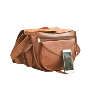 Flap Saddle Bag Goat Leather DSLR Traveling Video Camera Bag