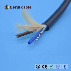 Flexible underwater movie camera cable with fiber optical