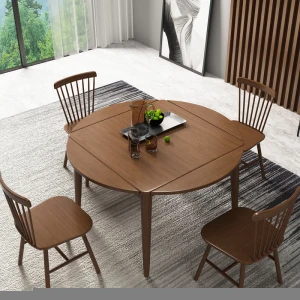 Folding Table  Dining Room Set Home Furniture Modern Dining Table Wooden Furniture Sets Home Wood Folding Round Table