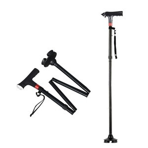 Four legs led light walking stick/folding walking cane