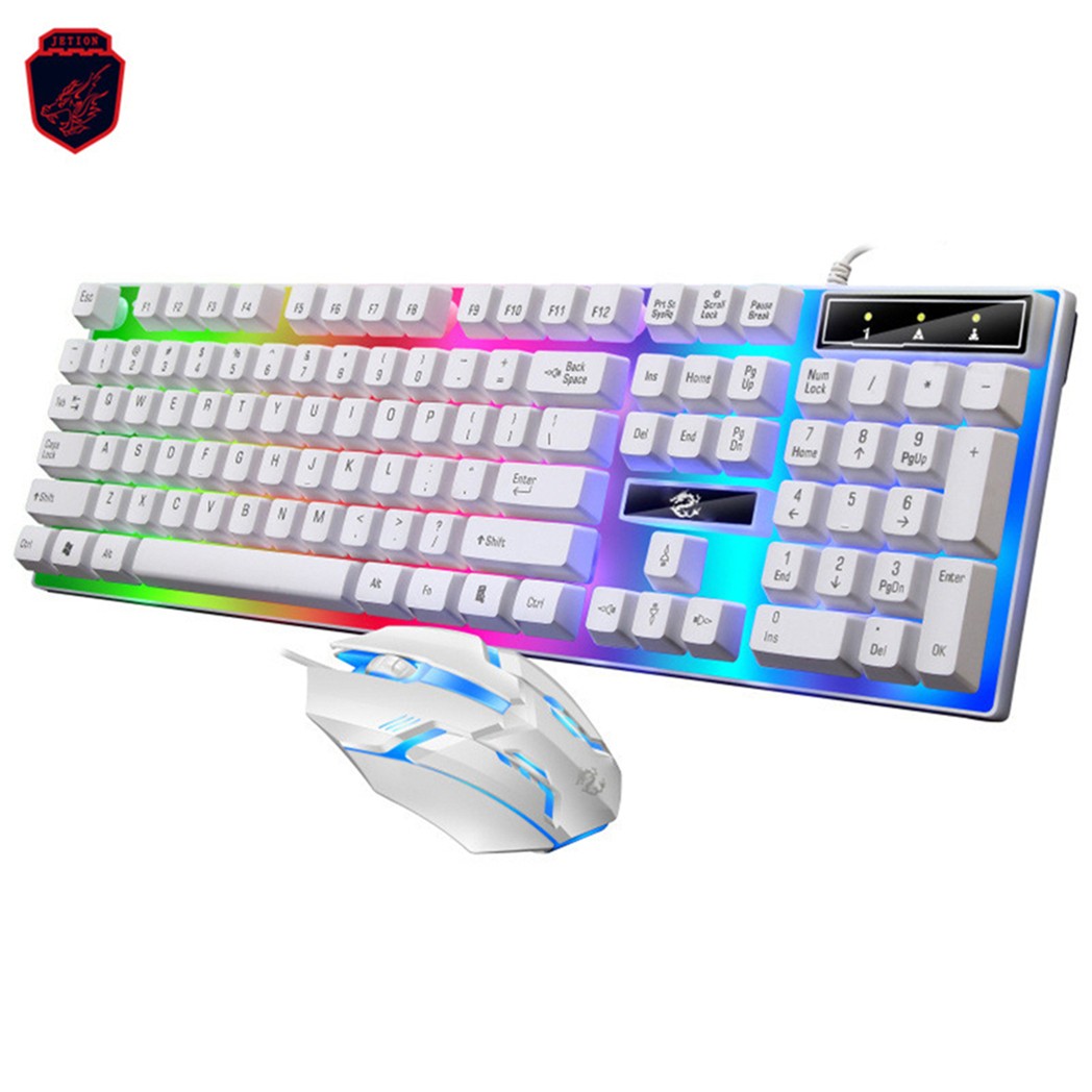 Gaming keyboard with mouse High quality colorful back light keyboard USB wired LED gaming keyboard and mouse combo