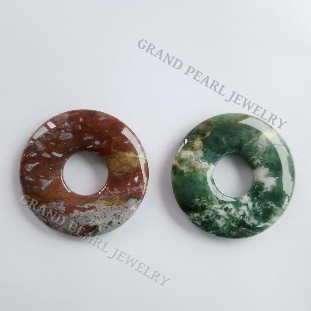 Gemstone Pendant in Donut Shape, Ocean Jasper Pendants, Loose Semiprecious Stone Beads, Gemstones,