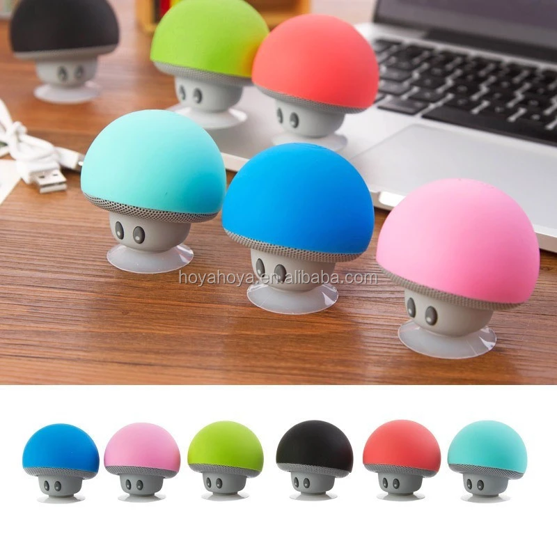 Gift Cartoon Mushroom Colorful Mini wireless Speaker Portable Wireless mini Speaker With Sucker