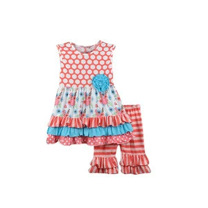 Giggle moon remake wholesale little girls clothing sets 100% cotton fashion children boutique clothing sets