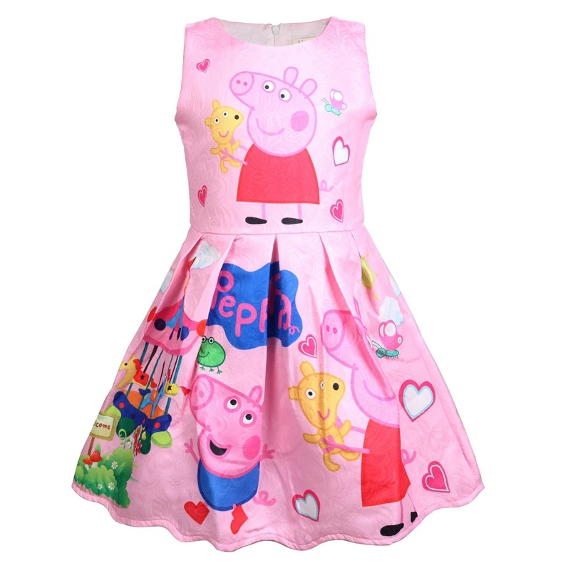 Girls Princess Dress 2020 Summer Fashion Cartoon Print Cotton Girl Dress Children Clothes Dress 2-8years