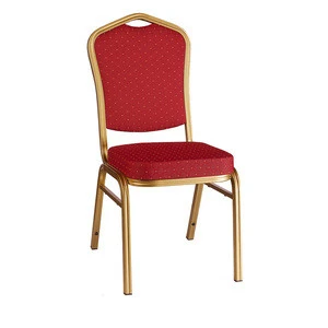 Gold Cheap Price Steel Hotel Furniture Church Used Dining Wholesale Stackable Aluminum Banquet Chair