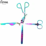 golden color makeup tools kit curler tweezer and scissor packaging box set wholesale eyelash tools set
