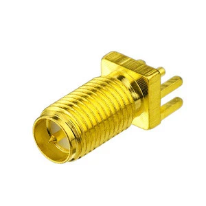 Goldplated  PCB Mount SMA Female Straight Connector