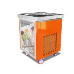 GQ Miken Homemade Ice Cream Rolls Maker  Machine Fry Rolls Ice Cream Machine with Round Pan Cold Plate for food truck