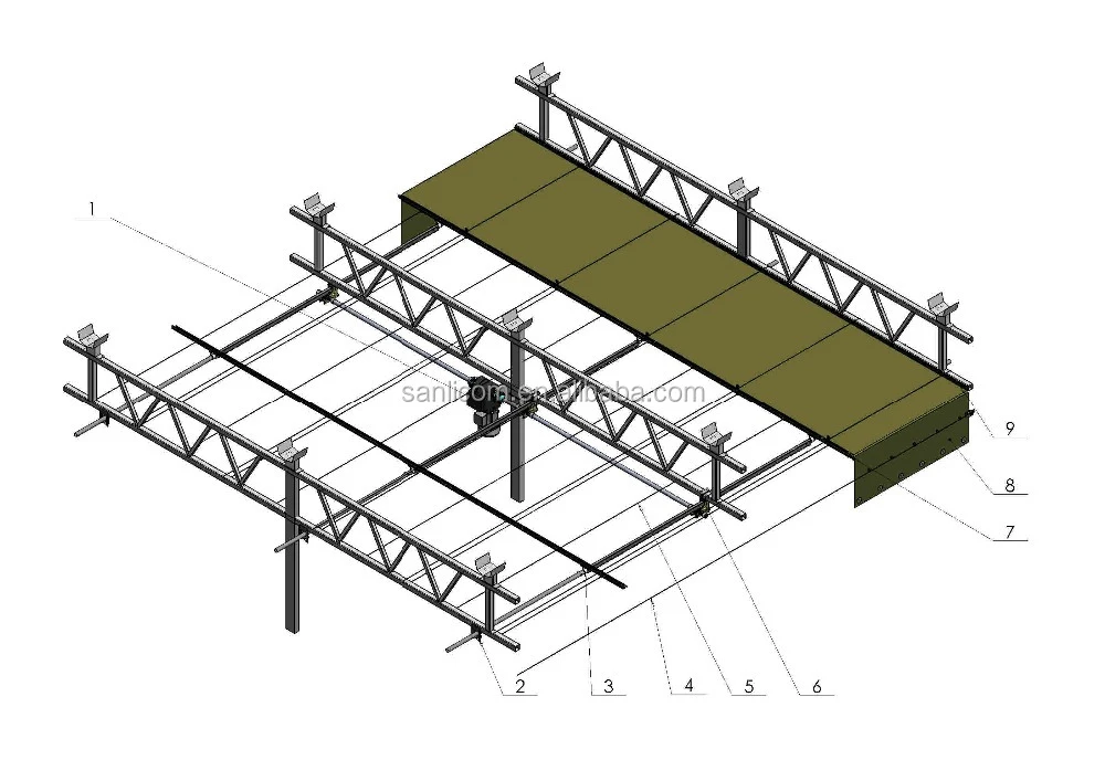 Greenhouse Shading Rack and Pinion