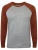 Import Grey Melange &amp; Rust Raglan Sleeves T-Shirt from Pakistan