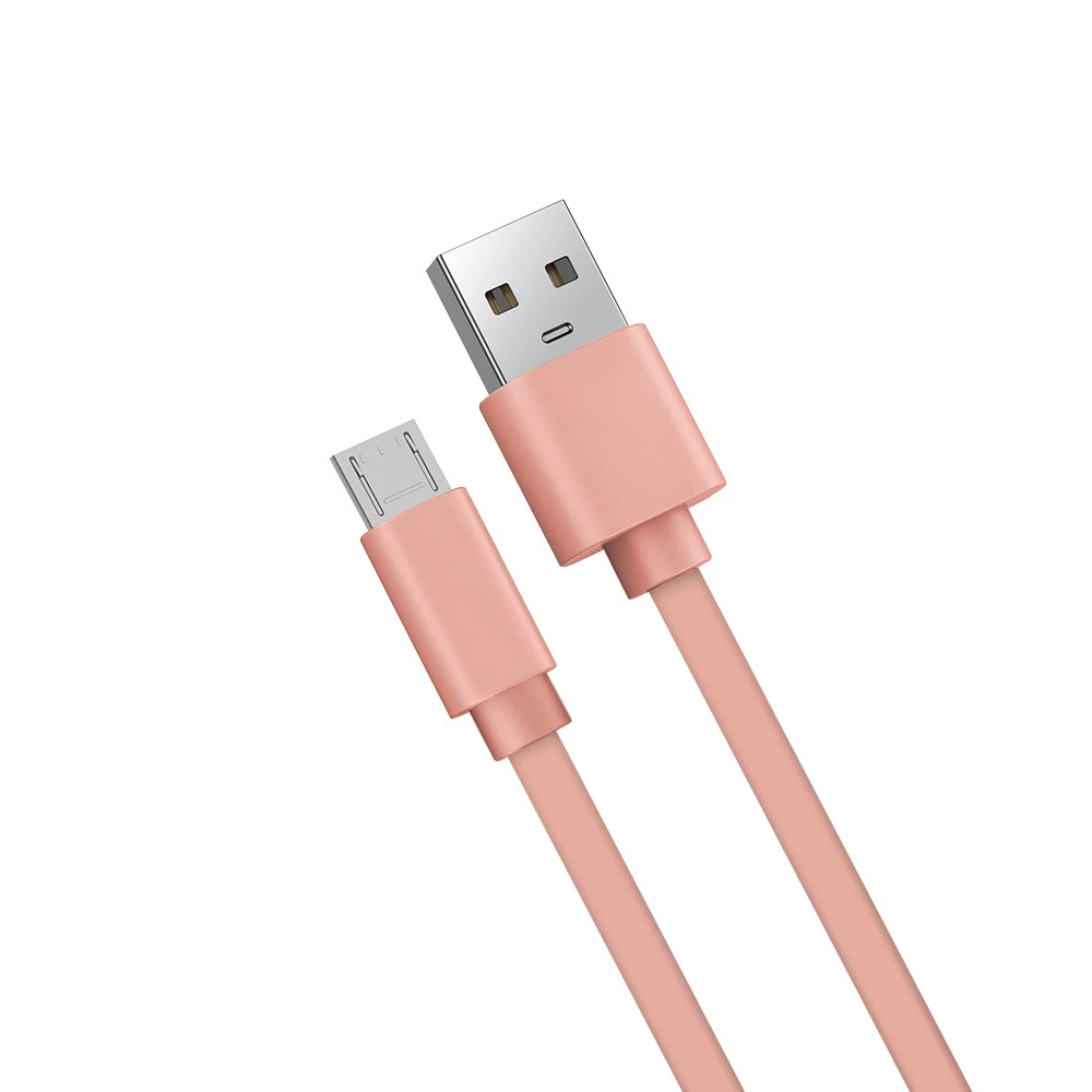 Guangdong original usb cable wire electrical pink color micro  flat PVC usb cable