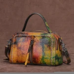 Guangzhou Factory Custom Vintage Genuine Leather Handbag For Women High Quality Ladies Purse