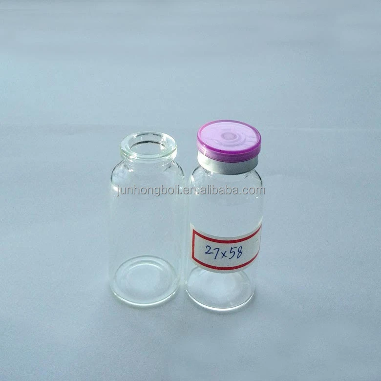 guangzhou supplier clear glass tube bottles for cosmetic  20ml injection bottle with cap