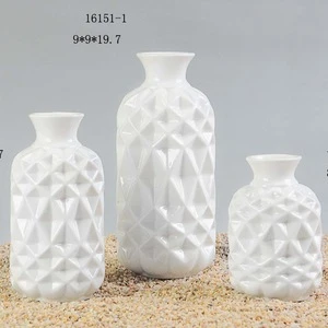 Hand Glazed White Ceramic Vase home decoration vase