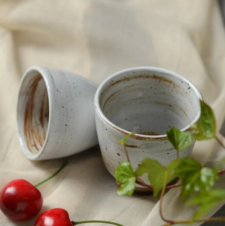 handmade mugs japanese cup ceramic tea cup retro coarse pottery mug