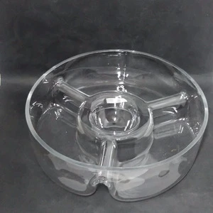 handmade round flat clear cookies nut snacks glass plates&dishes set