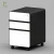 HD048 steel curverd 3-drawer mechanical office simple groove pulller mobile pedestal filing cabinet