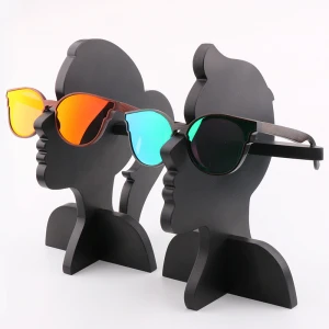 Head Shaped Dismountable Unique Design Glasses Display Rack Wooden Handmade Environmental Wood Sunglasses Stands Displays CN;ZHE