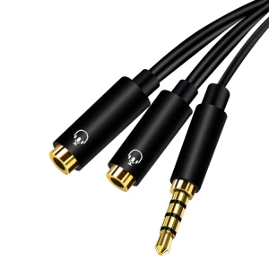 Headset Adapter audio jack splitter 3.5mm 4pin Male to 2 Female 4pin Jack audio cable splitter for Notebook
