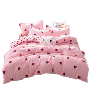 heart print Home Textile Bedding Set Duvet Cover Pillowcase bed Sheet set