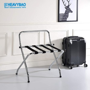 Heavybao Commercial Tools Portable Stainless Steel Folding Suitcase Stand Travel Folding Luggage Rack For Hotel