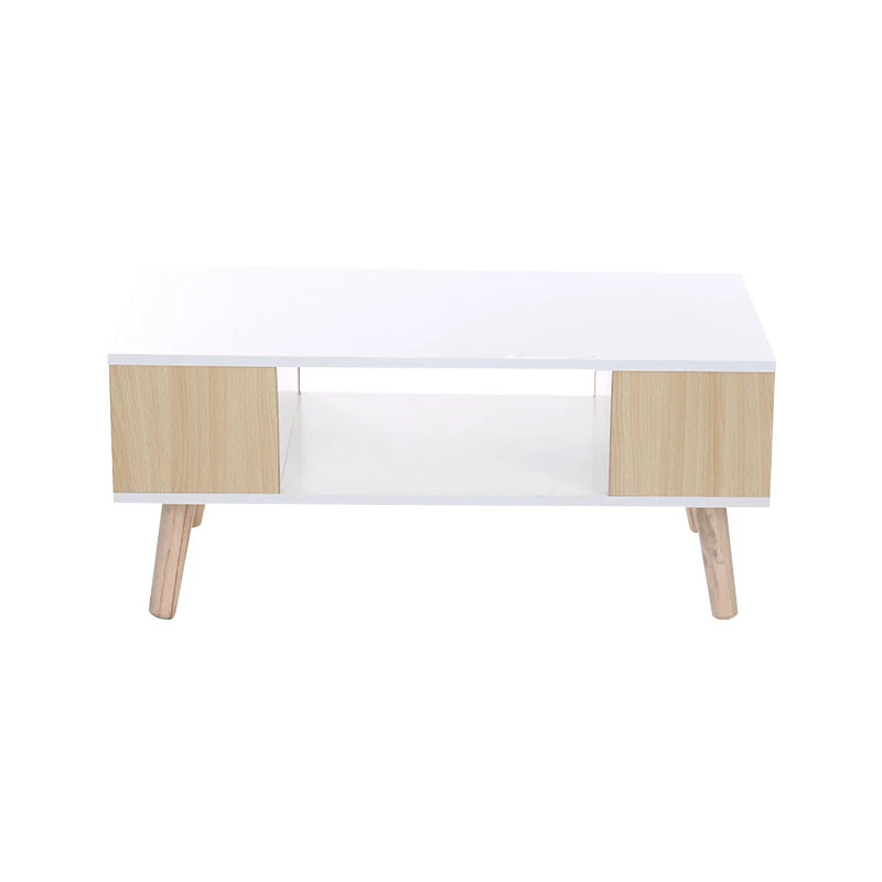 High End Design Square White Living Room Coffee Table