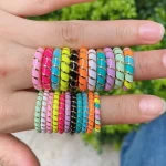 High fashion minimalist candy color enamel twist gold plated stack open adjustable index finger rings jewelry women