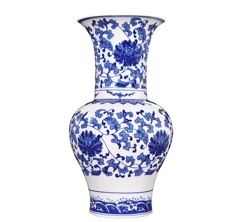 High Quality Cheap Ceramic Blue and White Porcelain Vase