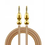 High quality colorful Stainless steel Metal 3.5mm male to  male stereo Spring  AUX Audio Cable plug