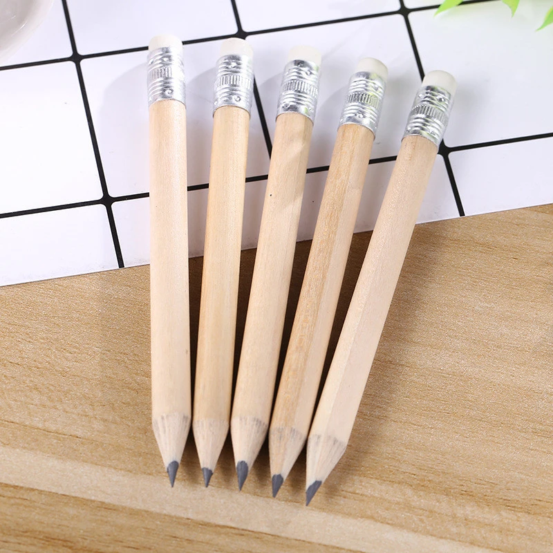 High Quality Golf Pencil HB Lead Natural Color Wood Pencil With Eraser