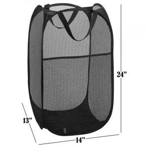 High quality mesh cloth storage basket folding laundry bag &amp; laundry basket
