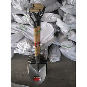 High quality metal gardening hand steel shovel with wooden handle S518FD