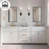 High quality modern luxury bathroom wall Washroom Vanity mirror cabinet With Carrara White Marble Top