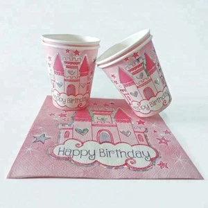 High quality paper napkin pink Castle custom series