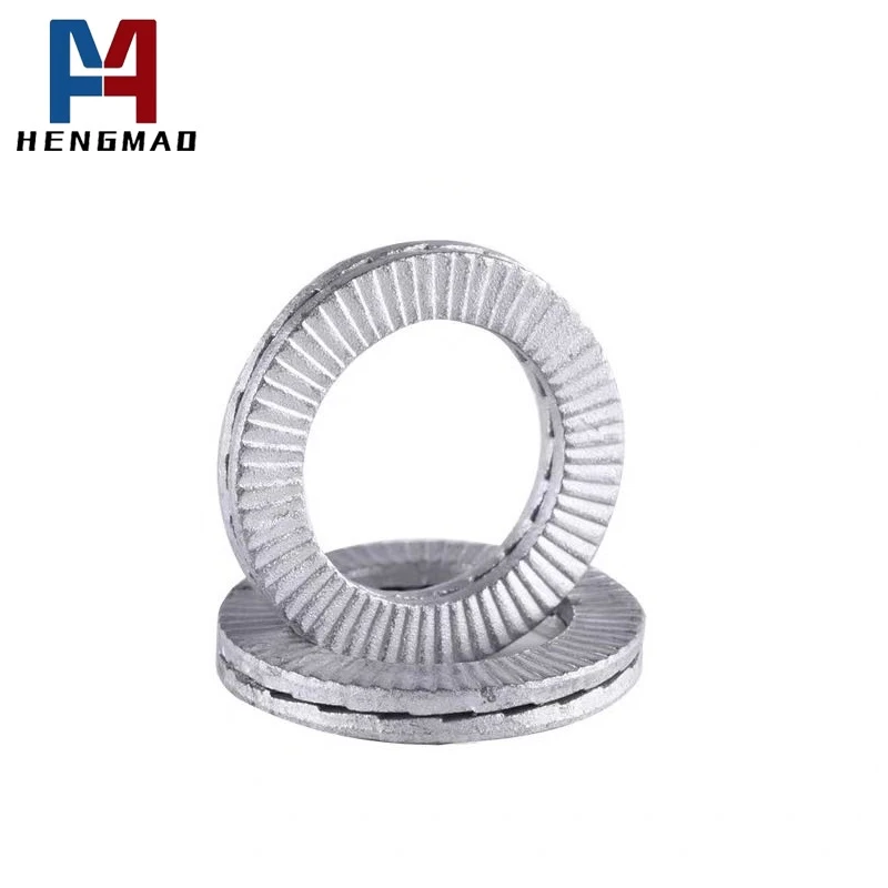 High Quality SK5 SK7 Carbon Steel Dacromet Coating DIN25201 Dual Stacked Self Locking Washer