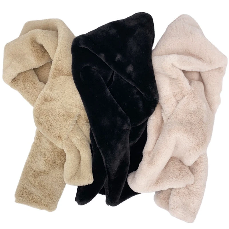 High quality soft warm faux rabbit fur scarf for women