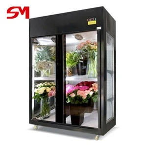 High quality stainless steel and food grade PE material florist refrigerated display cabinet