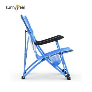 High Quality Steel Outdoor Portable Foldable Camping Chair Beach Chair With Cup Holder